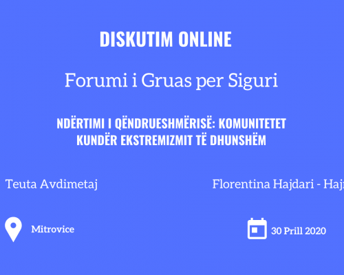 Diskutim online - Fuqizimi i rolit të gruas si lidere të komunitetit 