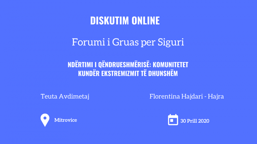 Diskutim online - Fuqizimi i rolit të gruas si lidere të komunitetit 