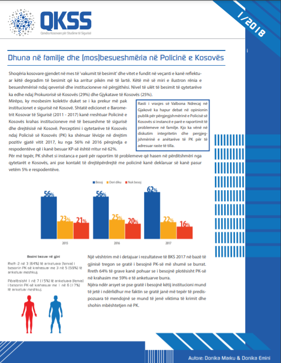 DHUNA NË FAMILJE DHE (MOS)BESUESHMËRIA NË POLICINË E KOSOVËS